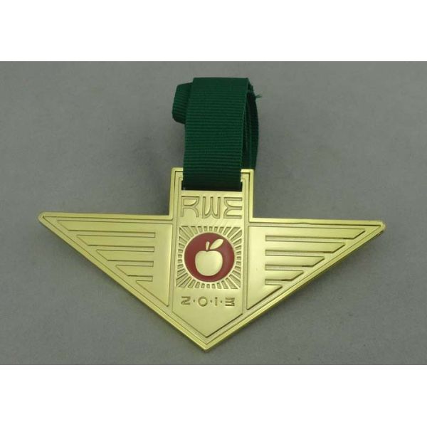 Santa Barbara Ribbon Medals Silver Plating For Company Gift