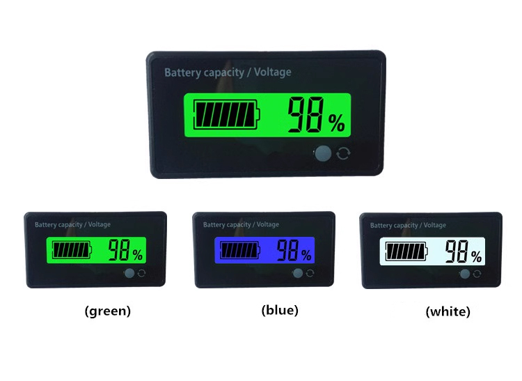 GY-6D LCD Display Battery Testers Voltmeter Power Level Indicator 6-63V Range for Lead-Acid Lithium Batteries Capacities