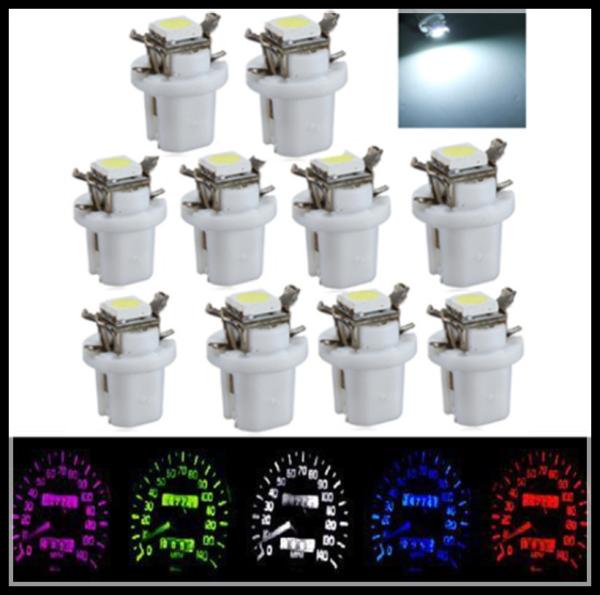 T5 B8.5D 5050 1SMD LED Dashboard Panel Dash Wedge Side Light Bulb white purple blue