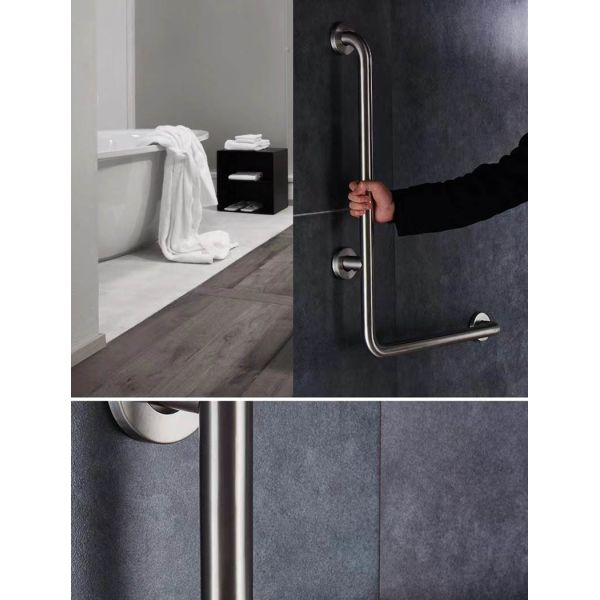 Wall Mount L Shape Stainless Steel Grab Bar Multifunctional For Balcony Corridor