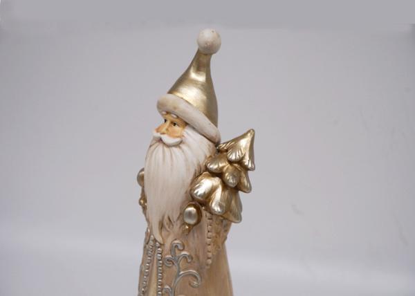Hand Made Polyresin Crafts Standing Father Christmas Figure Decoration Crafts