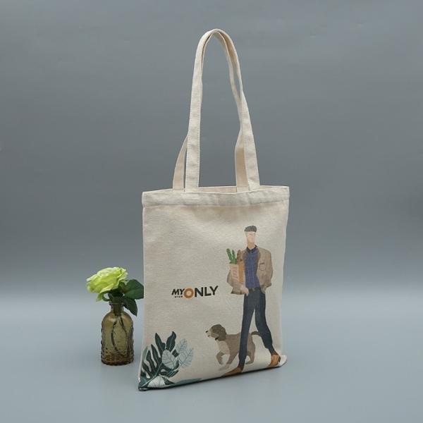 Promoting Beach Printed Reusable Shopping Bags Cotton Canvas Bag