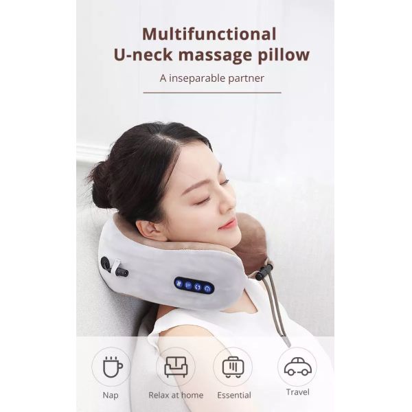 Upgrade Your Sleep and Alleviate Neck Pain with our U-shaped Electric Massage Pillow