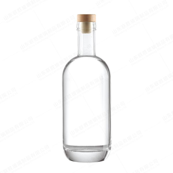 Customized 500ml 750mL 1000ml Transparent Thick Bottom Glass Wine Bottle with Cork