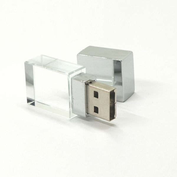 Ручка 2,0 8GB 16GB USB ODM небольшая Кристл гравирует логотип со светом СИД