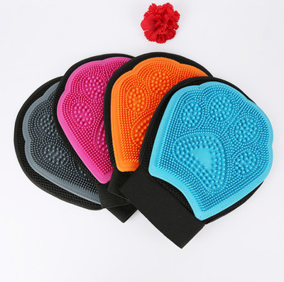 Pet Grooming Brush Glove Fur Removal & Furniture Pet Mitt & 5-Finger Gentle