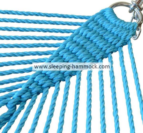 Patio Rainbow Caribbean Style Hammock , Soft Spun Polyester Caribbean Rope Hammock