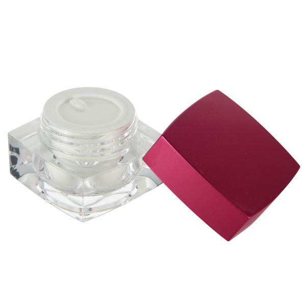 Pot cosmétique vide de 5g sérigraphié de forme carrée pour l'industrie cosmétique