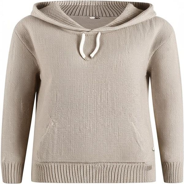 Women's Knitted Hoodie with 420-500g Fabric Weight and Polyester/Cotton Blend for Winter Warmth