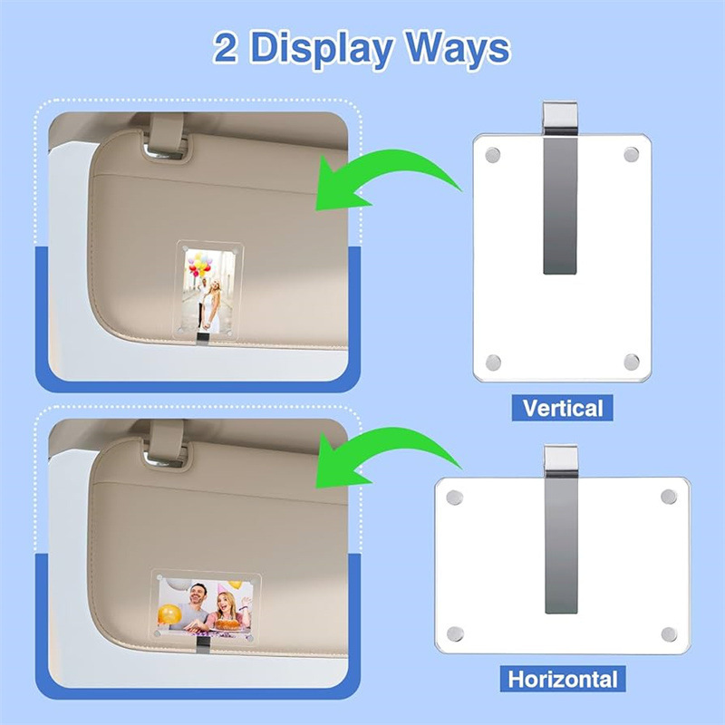 Sublimation Blanks Magnetic Acrylic Car Sun Visor Photo Clip For Souvenir Gifts