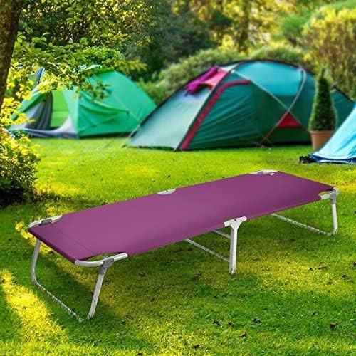 Folding Camping Cot, Portable Foldable Military Cot, Canvas Sleeping Bed, Outdoor Comfortable Lightweight Camp Bed