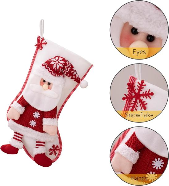 Christmas Stockings 2 Pack 3D Gnomes Santa Christmas Stockings Personalized Christmas Stockings White Christmas Decor