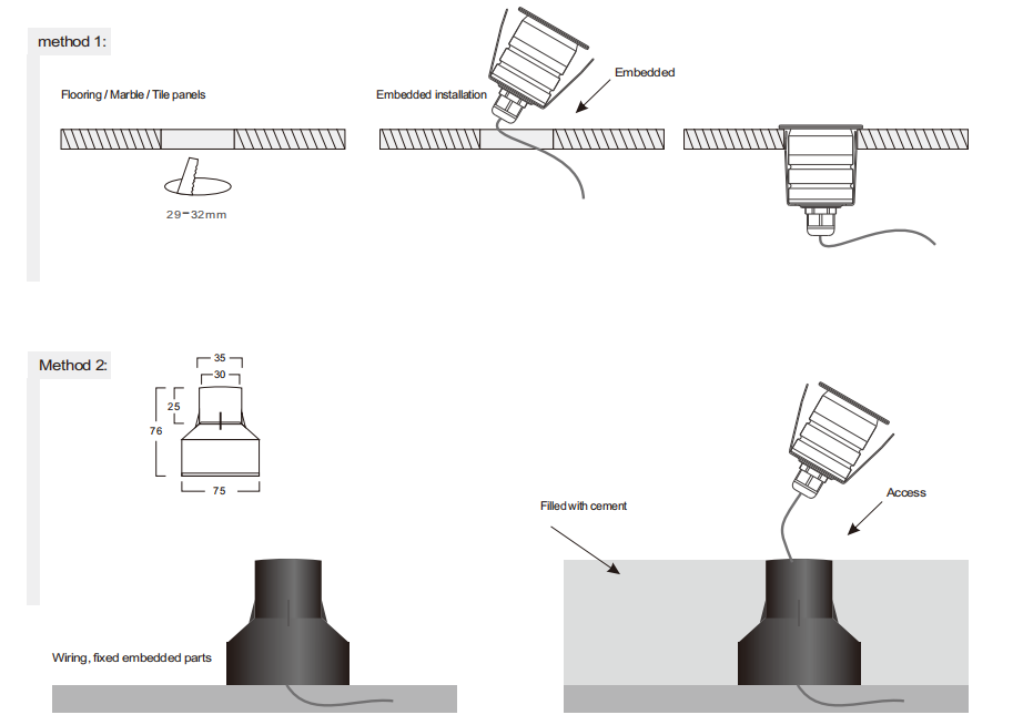 Светодиодный ступенец 1W 95lm Алюминиевый наружный водонепроницаемый 2700-6500K мини-настильный светофор