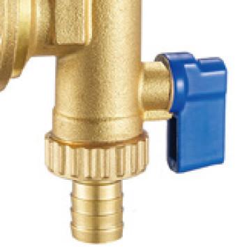 6020 Brass End Piece With G1 Felxible Female Nut For Hot Forged Return Manifold Flushing Draining Ball Valve Integrated