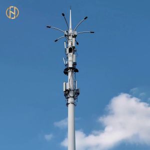 Galvanized 5G Communication Steel Pole for Outdoor Telecom Tower | Custom Monopole Cell Antenna Mast from China Manufacturer