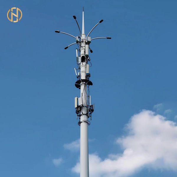 Galvanized 5G Communication Steel Pole for Outdoor Telecom Tower | Custom Monopole Cell Antenna Mast from China Manufacturer