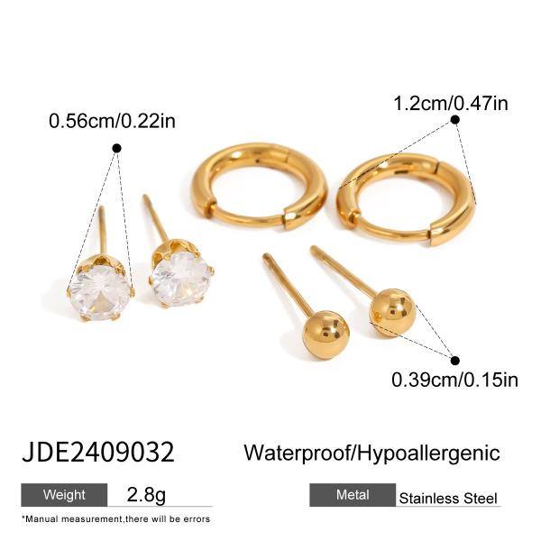 【 HydroTi]】Europe and the United States hot stainless steel zirconia earrings senior sense of niche pearl earrings titanium steel ear jewelry