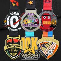 Medalha esportiva de metal personalizada 2D 3D Medalhas de prémio de futebol Medalhas de zinco de liga de esmalte