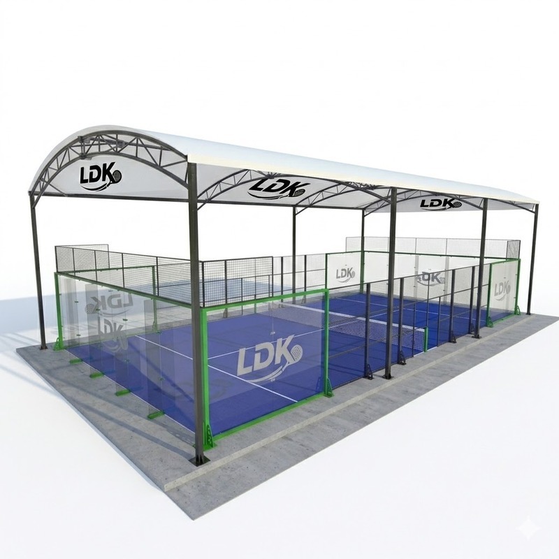 Outdoor Panoramic Padel Court with Waterproof Roof System