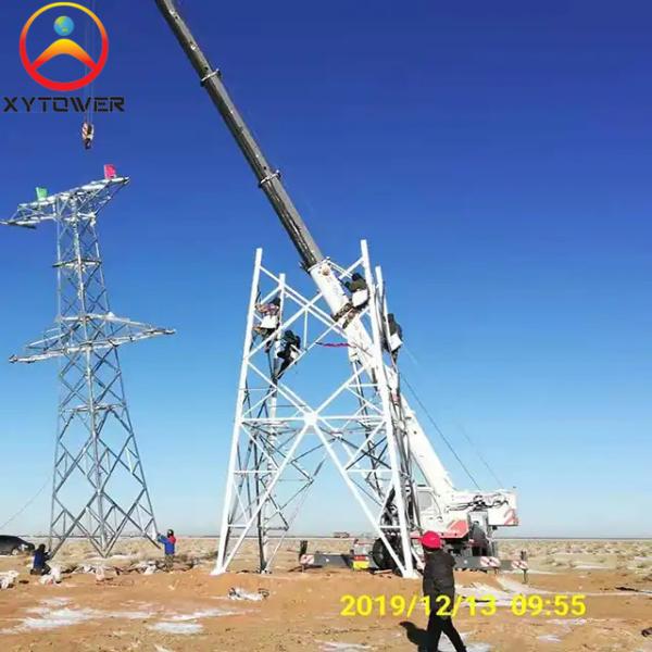 Galvanized Q235/Q355 Angle Steel Single Circuit Lattice Electrical Transmission Pylon Tower