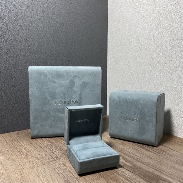 High End Blue Microfiber Luxury Jewelry Packaging Boxes Opaque Square Watch Gift Boxes