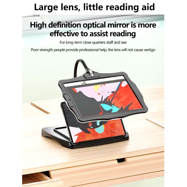 LED Desktop Magnifying Glass New Launch PMMA Material Horizontal and Vertical Screen Arbitrary Switch Reading Assistant