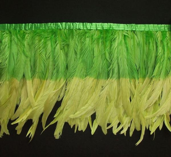 Fita de decoração de festa Satin duas cores Fringe de penas de frango 12-14 polegadas
