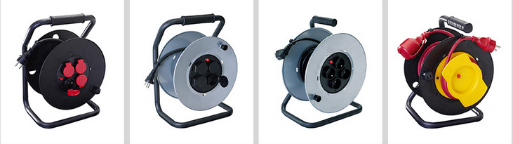 25m 50m Red 4 Socket Electrical Extension Cord , Retractable Extension Cord 250V 16A