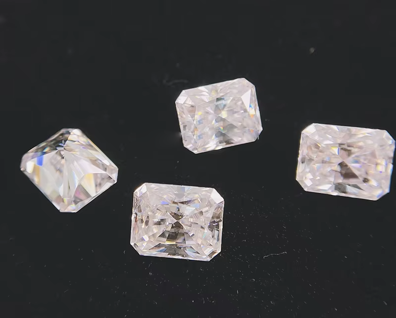 VVS 1ct Раздавленный лед Радиоактивный отрезанный мойсанит Бриллиантовый Синий Меле Мойсанит