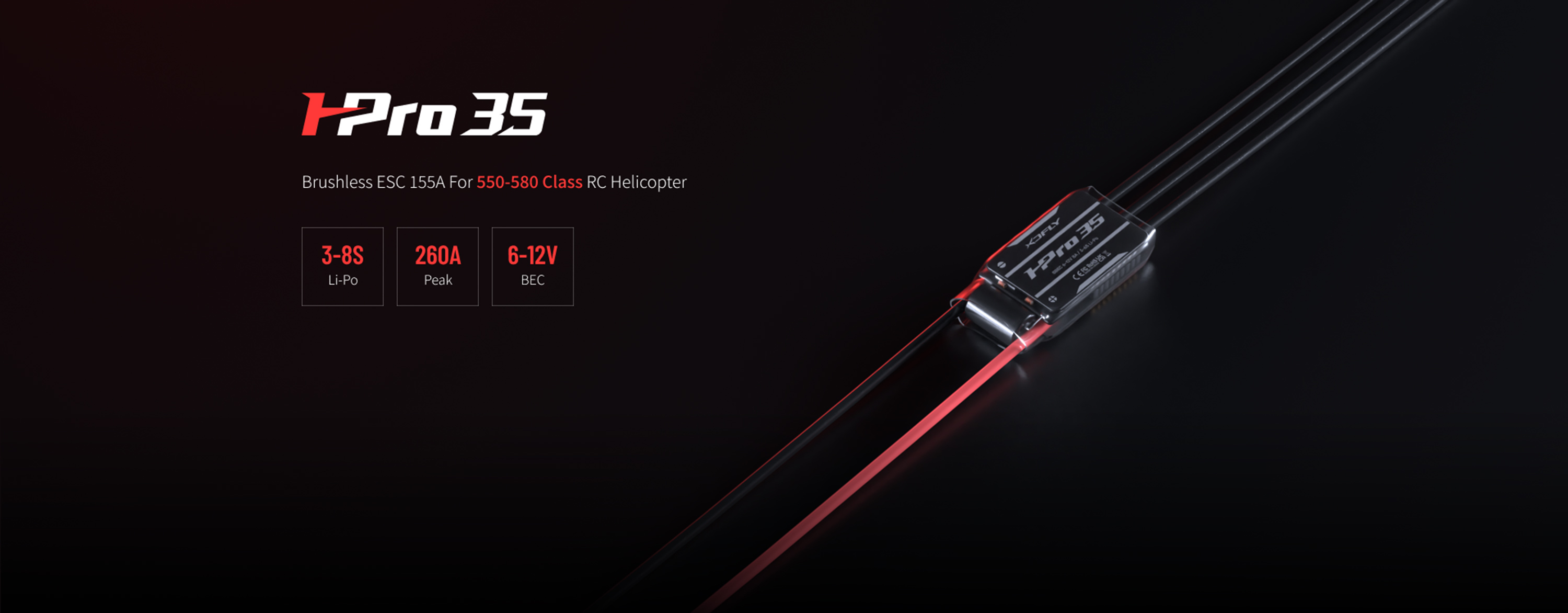 XDFly ESC HPRO 35A SBEC G4 3S-6S 6V-12V BEC 250-300 RC Helicopter ESC