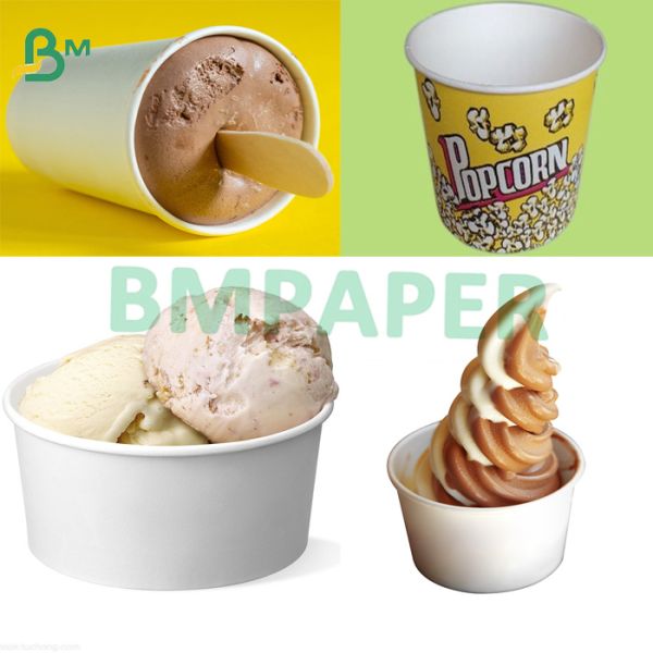 160gsm Ice Cream Cup Paper упаковка качества еды размера бумаги чашки мороженого 240гсм 70км большая изготовленная на заказ не утечка