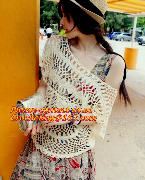 Crocheted, loose Crochet knitted blouse wears batwing hollow pullover sweaters top, hollow