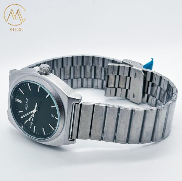 Luminous Silver Stainless Steel Strap Watch 30M Waterproof Chronograph Quartz Watches