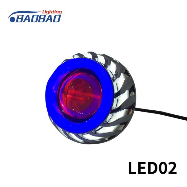 LED02 Double angel eye without fan motorcycle led headlight projector lens