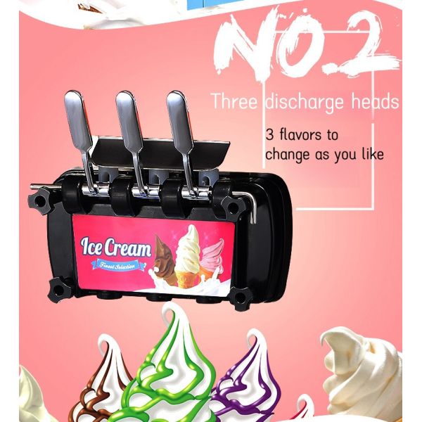 Commercial Soft Ice Cream Maker Machine with Stainless Steel and Milk Raw Material