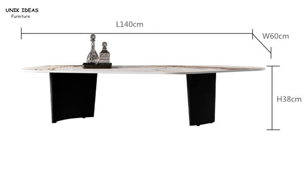 Нержавеющая сталь L140xW60xH38cm наборов журнального стола черного белого мраморного камня верхняя