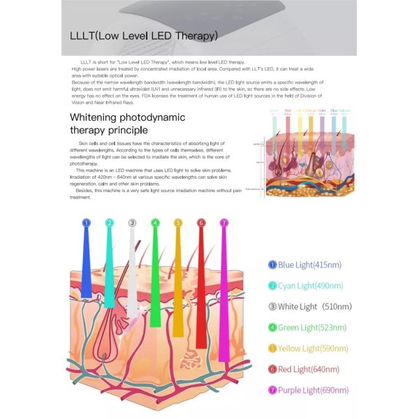 Горячая продажа Pdt Photon Light Spa Красота кожи для отбеливания кожи лица