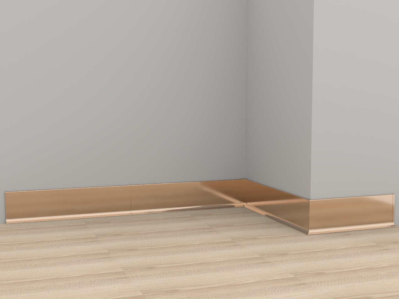 0.8mm Aluminum Skirting Board Brushed Kitchen Cabinet Flat Skirting Board