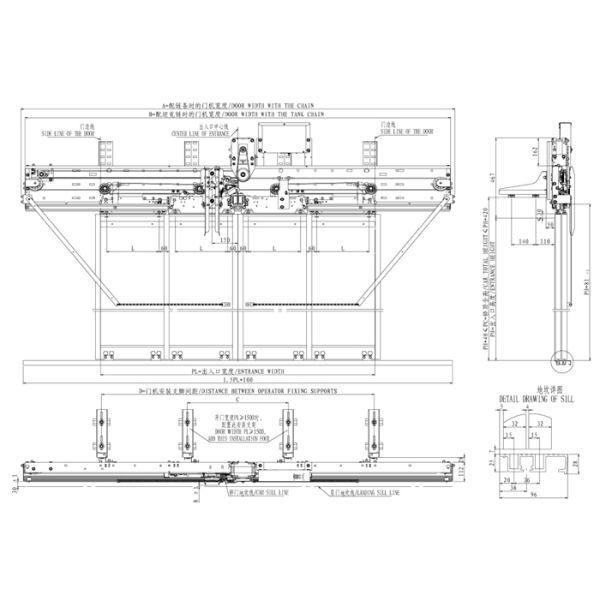 Center Opening 4 Panels Elevator Door Operator For Passenger Lift
