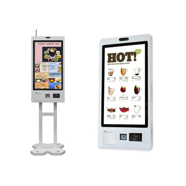 Self Service Order Payment Interactive Touch Screen Kiosk Self Pay Machine Barcode Scanner Ticket Printer Ordering Kiosk