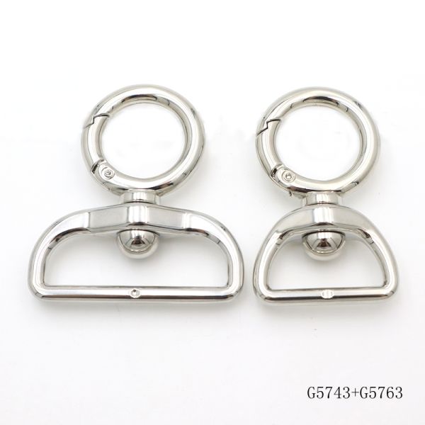 Zinc Alloy Swivel Snap Hook Nickel Plated Heavy Duty Swivel Hooks 38mm