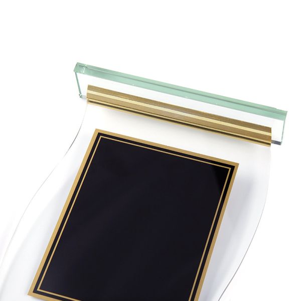 Custom logo gold foil design acrylic photo frame plate trophy