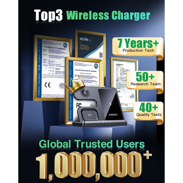 Зарядная станция 3 в 1 для iPhone, беспроводное зарядное устройство для iPhone 15 14 13 12 11 X Pro Max & Apple Watch - Беспроводное зарядное устройство