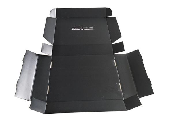 Corrugated Glossy Lamination Paper Gift Box , Black Printed Packaging Carton Box