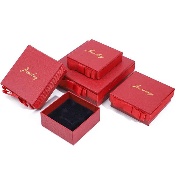 lid and base jewellery Box customizable Eco Friendly paper red Jewelry Box