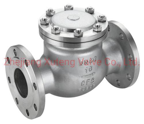 Metal Seal Stainless Steel Flange Swing Check Valve Pn16 H44W for Marine Applications