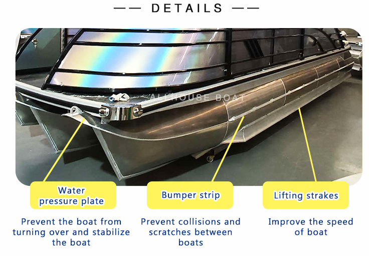 Houseboat Pontoon Boat Tube with Aluminum Construction and Round Design