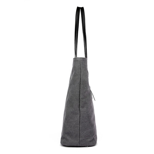 Canvas summer vegan handbag beach bags in grey color