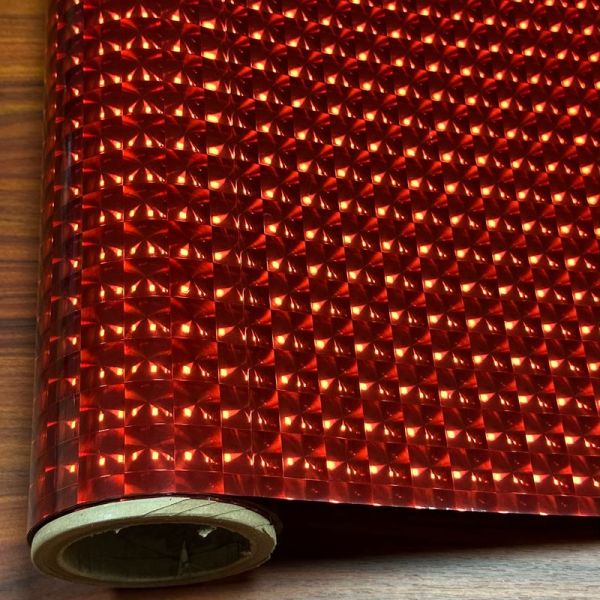 Película de lente 3D roja BOPP Película de laminación holográfica para productos de embalaje