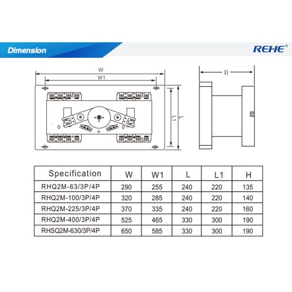 ATSQ2 Series Intelligent MCCB type double power changeover switch 100 amp changeover switch